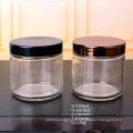 cosmetic facial cream glass  jar 160ml 5oz and black plastic cap